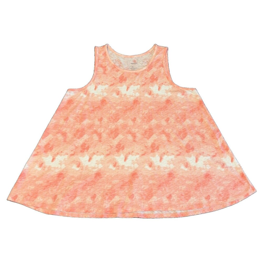Sonoma Goods for Life XL Swing Tank Top Pink Watercolor Print Summer Casual